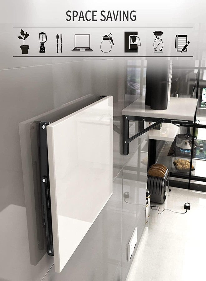 Defflo دعامات رفوف قابلة للطي من ديفلو مقاس 12 بوصة، دعامة رفوف قابلة للطي شديدة التحمل بطول 30 سم، دعامة سوداء على شكل حرف L يمكنك تركيبها بنفسك لمفصل طاولة العمل القابلة للطي، أقصى حمولة: 330 رطلاً، (زوج واحد) (12 بوصة) - Image 3